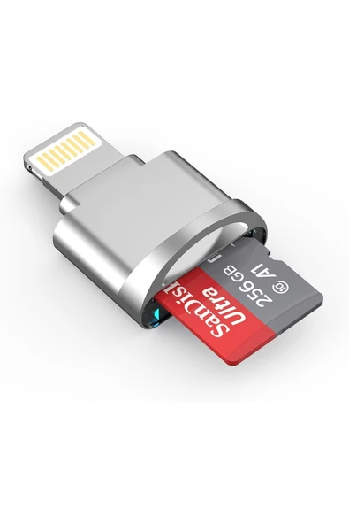 iPhone iPad Micro SD Kart Okuyucu, [Apple MFi Sertifikalı] Lightning - Micro SD/TF Kart Okuyucu ürün görseli 1