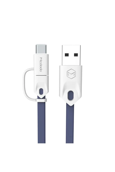 M-data 2in1 Type-c Micro Usb Şarj Data Kablosu ürün görseli 1