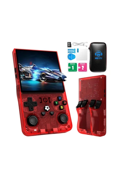 R36MAX Retro Video Oyun Konsolu Linux Sistemi 4.0 Inç IPS Ekran 64 GB Taşınabilir El Konsolu - Resim 7