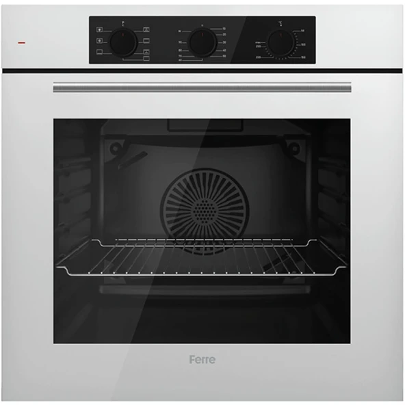 Ferre FlowArt QBL62CB - SS206 - D087 7 Prog. Mekanik Turbo Ankastre Set - Beyaz - 2