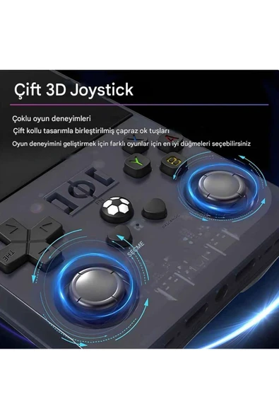 R36PRO Retro Video Oyun Konsolu Linux Sistemi 3.5 Inç IPS Ekran 64 GB Taşınabilir El Konsolu - Resim 11