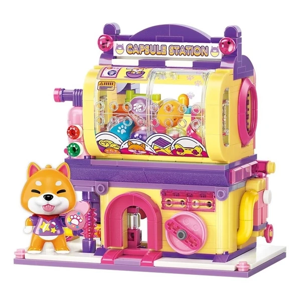 Mikro Blok Shiba Inu Gashapon Machine Kapsül Oyuncak Dükkanı 435 Parça - Lego Setleri - Keeppley Mini Lego - Keeppley Le - 5
