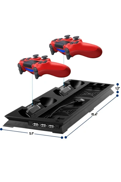Ps4 Slim Multi Fonksiyonel Fanlı Ve Gamepad Şarjlı Stand - Resim 8