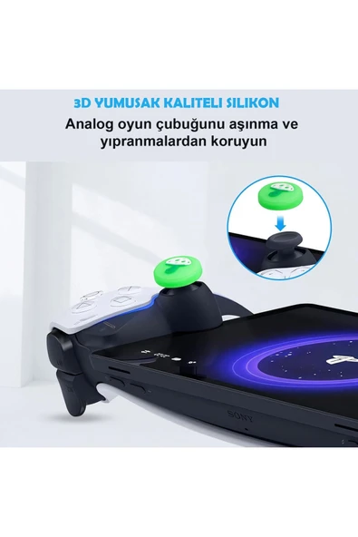 Sony PlayStation Portal 3D Analog Koruyucu Silikon-2 Adet - Resim 4