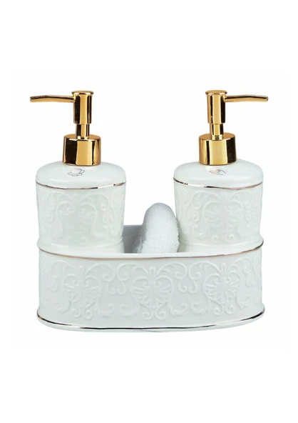 Mundo Porselen Sıvı Sabunluk Seti - 2x300 ML - 3