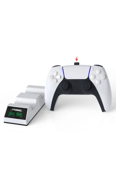 Ps5 Charging Dock Led Işıklı Göstergeli Playstation 5 Şarj Istasyonu Şarj Standı - Resim 3