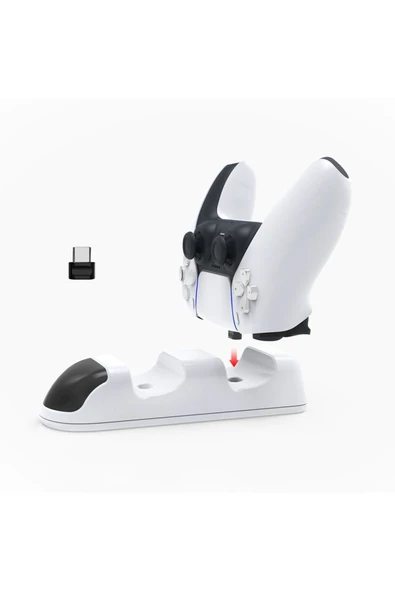 Tp5-0506 Led Göstergeli Çiftli Ps5 Playstation 5 Manyetik Şarj Standı - Resim 6