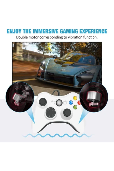 360 Usb Kablolu Oyuncu Kontroller Geliştirilmiş Ergonomik Tasarım - Resim 10