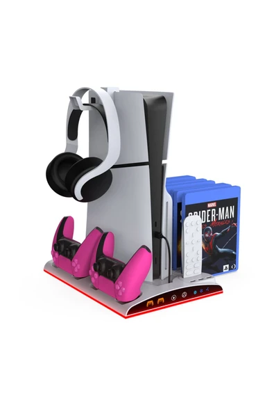 TP5-3570 Multi Fonksiyonel PS5 Slim/ PS5 Dijital RGB Işıklı Soğutma ve Şarj İstasyonu ürün görseli 1