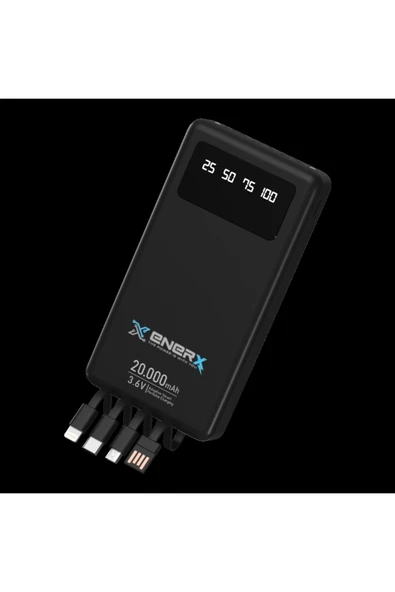 ENERX Powerbank 20000 Mah 2.1 Amper Dahili Kablolu Enr-p20dc Beyaz - Resim 5