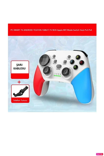 Wireless Kablosuz PC Android iOS Switch TV Uyumlu Gamepad ve Telefon Tutucu - Resim 9