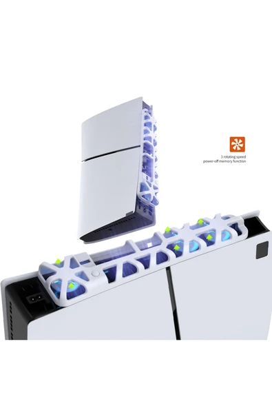 TP5-3538 PS5 Slim İçin Led Işıklı Kademeli Güçlü Soğutma Fanı - Resim 4