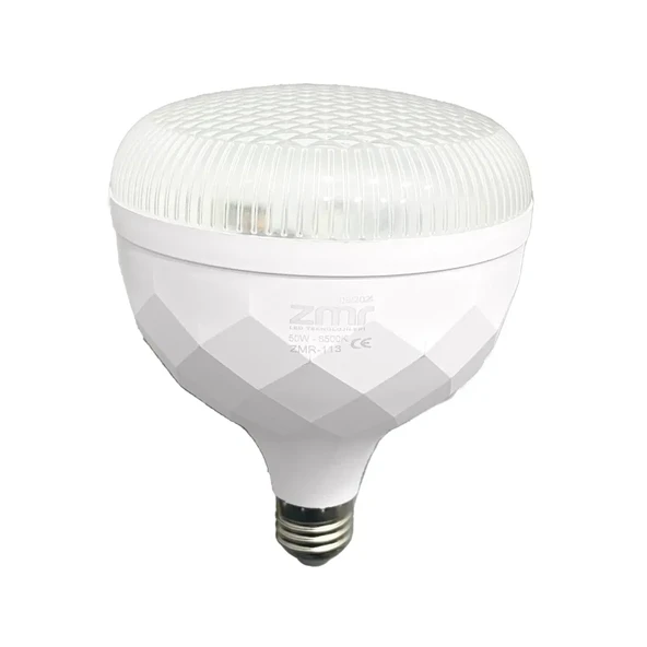 Zmr 50W Torch Kristal Camlı T-Bulb Led Ampul E27 Duy 6500K (Beyaz)