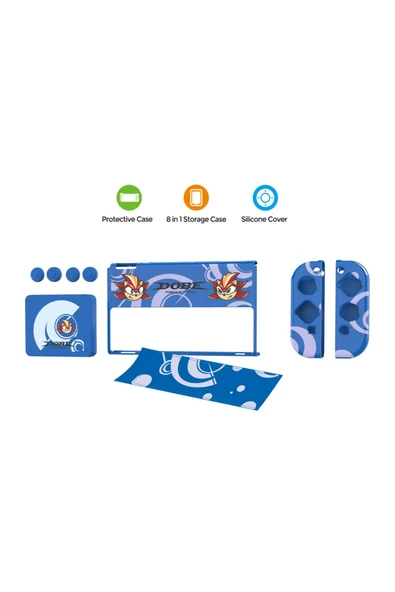 Switch OLED 3in1 Standlı Rnkli Kılıf Analog Yükseltici ve Koruyucu Kart Kutusu - Resim 11