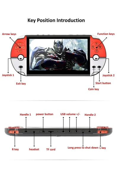 X40 7'inç 16GB Hafıza 3000 Oyunlu HD Retro Video Oyun Konsol - Resim 7