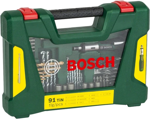 Bosch V-Line 91 Parça Vidalama ve Matkap Ucu Aksesuar Seti - 2607017195 - Resim 2