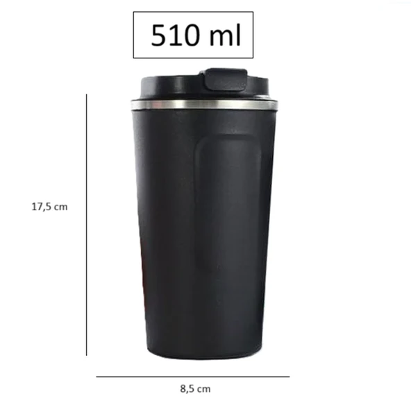 Termal Kahve Kupası 510 ML Paslanmaz Çelik Vakumlu Matara Yalıtımlı Bardak Su Şişesi - 1