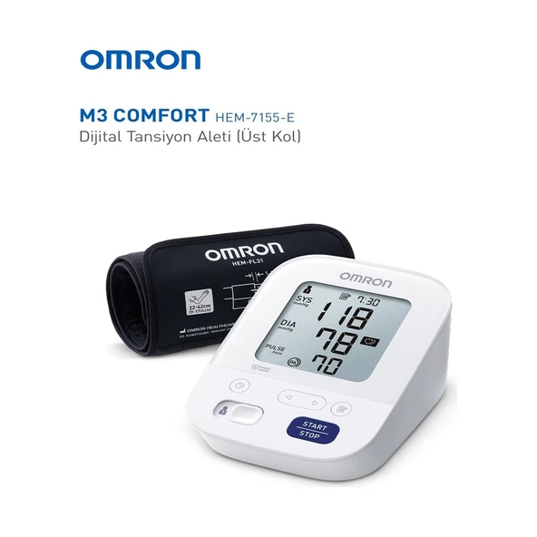 Omron M3 Comfort HEM-7155-E Intellisense Koldan Dijital Tansiyon Aleti - 4
