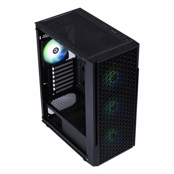 BitFenix Proton 600W 80+ White USB 3.2 FRGB ATX Mid Tower Siyah Kasa - Resim 3