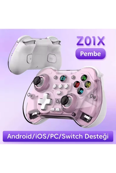 Z01X PC/IOS/Android/Switch/Switch Oled Uyumlu Bluetooth Bağlantılı Şeffaf Joystick Gamepad - Resim 8