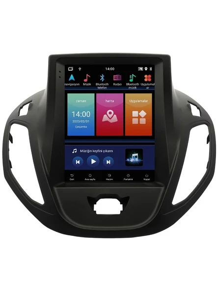 FOR-X FORD COURİER TESLA-ALT PAKET(2015-2023)-9.7''ANDROİD GERÇEK 4+64 GB ram / 4 ÇEKİRDEK 1.6Ghz / WIFI 5.0Ghz / BT 5.4-KABLOSUZ CARPLAY-AHD HD GERİ GÖRÜŞ KAMERA HEDİYE - 5