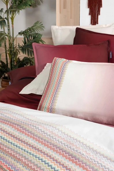Lindi Kırmızı Çift Kişilik %100 Pamuk Fancy Poplin Nevresim Takımı - 5