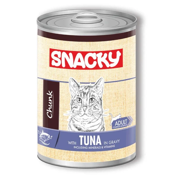 Snacky Chunk Ton Balıklı Yetişkin Kedi Konservesi 400 gr ürün görseli 1