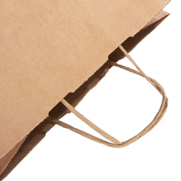 Kraft Çanta Burgu Saplı 32x20x32- 25 Adetli - Resim 3