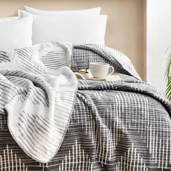 Schafer Home Bloom ÇK Battaniye 200x220 Cm 1 Parça-Gri - 2