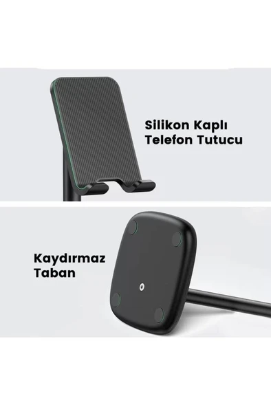 Ugreen Yüksekliği Ayarlanabilir Masaüstü Telefon Standı Siyah Teşhir - 6