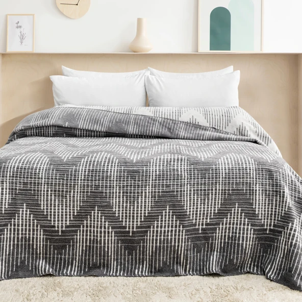 Schafer Home Bloom ÇK Battaniye 200x220 Cm 1 Parça-Gri