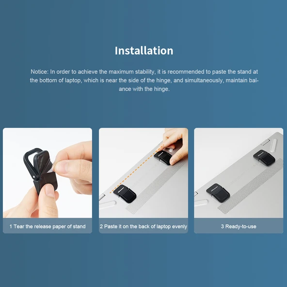 Nillkin Bolster Metal Portatif Stand Laptop Yükseltici ve Tablet Tutucu - 11