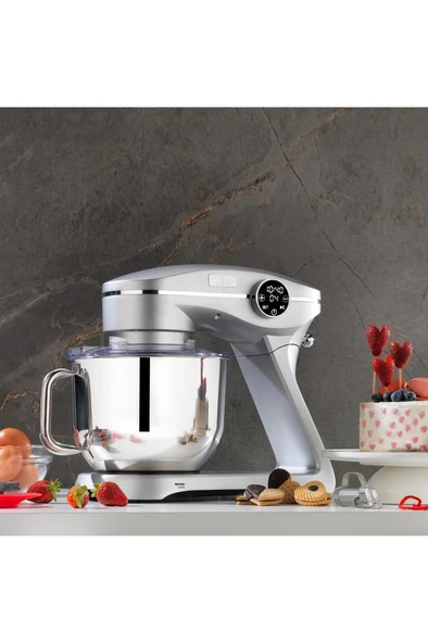NeoCast Dijital Döküm Stand Mikser 6 L-Gümüş - Resim 3