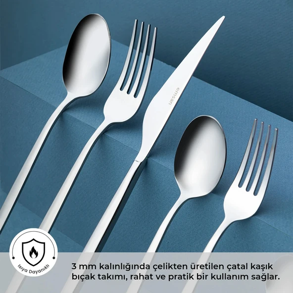 Emsan Evelyn 72 Parça 12 Kişilik Çatal Kaşık Bıçak Takımı Lüks Kutulu - 2