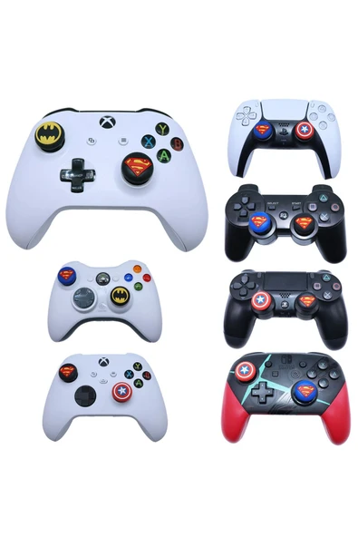 Iron-man Desenli Xbox One S/one X/xbox E/xbox 360 Analog Koruyucu Silikon Pad - Resim 6