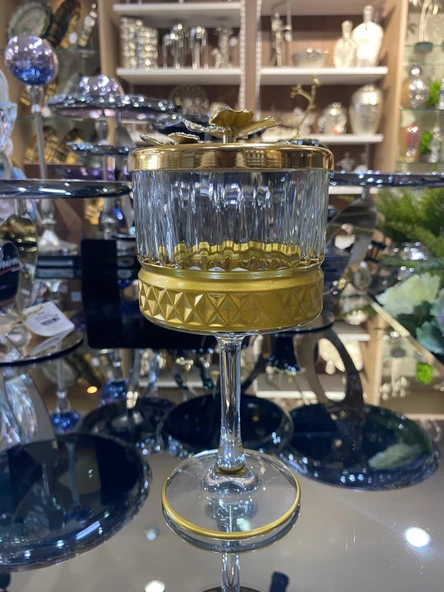 Ayaklı Gold Şekerlik 20 x 10 CM - 4