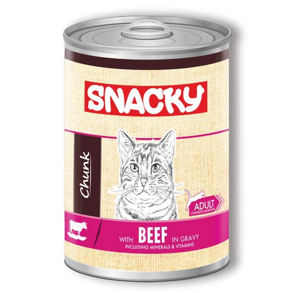 Snacky Chunk Sığır Etli Yetişkin Kedi Konservesi 400 gr ürün görseli 1