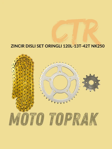 NK250 Zincir Dişli Seti O-Ringli 120L-13T-42T - 1