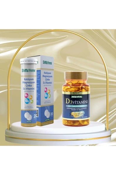 D3 Vitamini 60 Soft Jel Kapsül + Kalsiyum Magnezyum Çinko D3 20 Eferesan Tablet ürün görseli