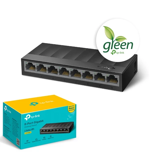 TP-LINK LiteWave 8 Port LS1008G 10/100/1000 Gigabit Plastik Kasa Switch ürün görseli 1