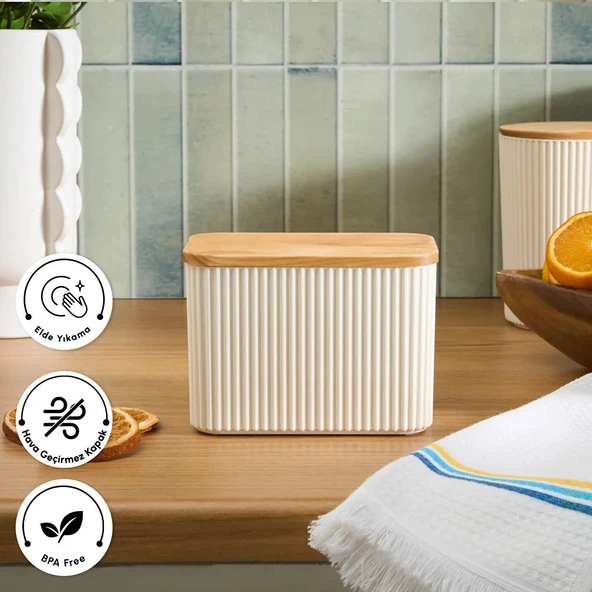 Karaca Massimo Saklama Kabı 1 Lt Krem - Resim 3