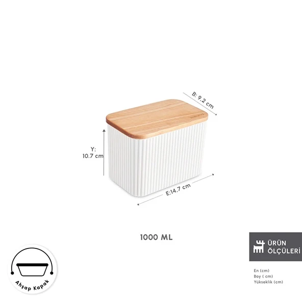 Karaca Massimo Saklama Kabı 1 Lt Krem - Resim 2