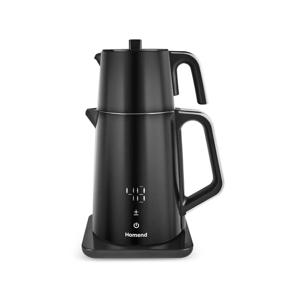 Homend Artfood Royaltea Cooltouch 1798H Dokunmatik El Yakmaz Gövdeli Paslanmaz Çelik Konuşan Çay Makinesi Siyah ürün görseli 1