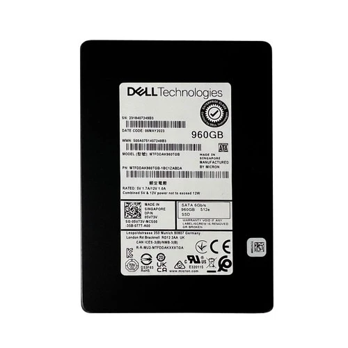 DELL 2.5 5V73V 960GB SATA III 6.0 Gpbs SERVER SSD MTFDDAK960TGB-1BC1ZABDA ürün görseli