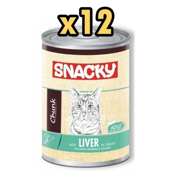 Snacky Chunk Ciğerli Yetişkin Kedi Konservesi 400 gr 12'li Paket ürün görseli 1