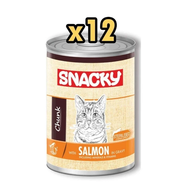 Snacky Chunk Steril Somonlu Kısırlaştırılmış Kedi Konservesi 400 gr 12'li Paket ürün görseli 1