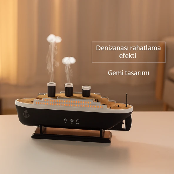 emi Tasarımlı Aromaterapi Difüzör & Nemlendirici - Denizanası Buhar Efekti, LED Işık ve Uzaktan Kumandalı - 5
