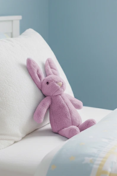 Yumuşacık Peluş Tavşan Hediyelik Bebek Uyku ve Oyun Arkadaşı 45 cm Oyuncak - 9