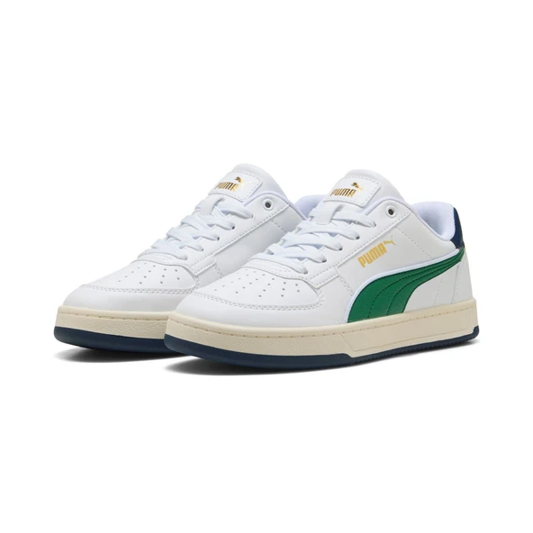 Puma Caven 2.0 Retro Jr-White-Green-Warm White Çocuk Ayakkabı-Beyaz ürün görseli 1