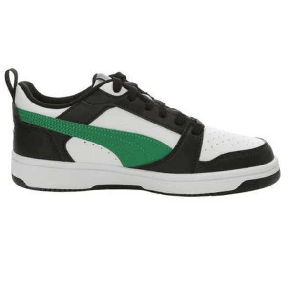 Puma Rebound V6 Lo Super Puma Jr-White-Green-Black Çocuk Ayakkabı-Beyaz - Resim 4